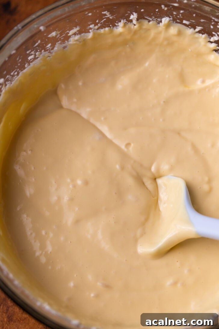 Cheesecake batter in a bowl.