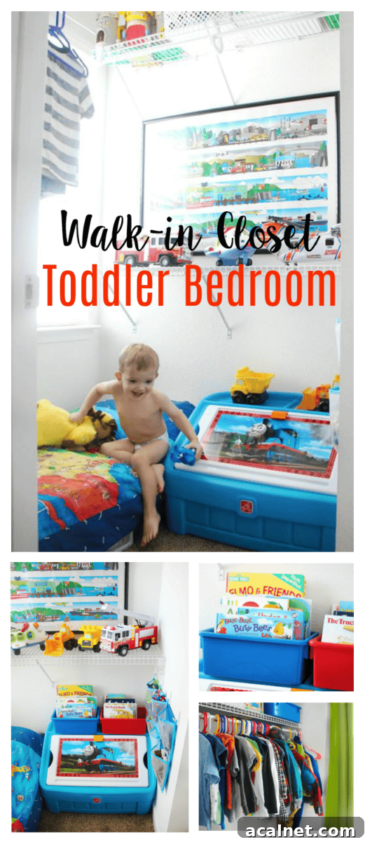 A walk-in closet with a window can double as a creative toddler bedroom with a bit of imagination! Come see how this 5'x5' space was transformed!
