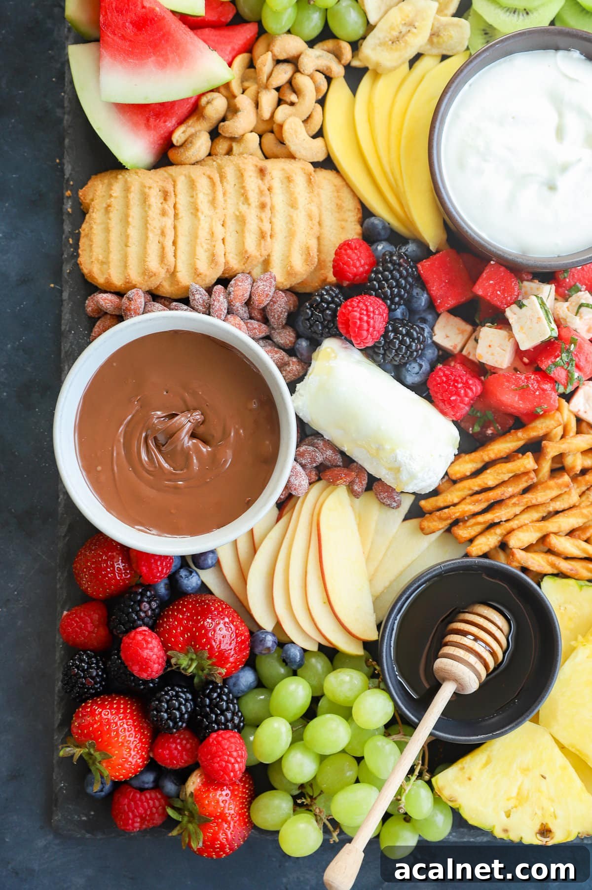 Fresh Fruit Charcuterie Board Ideas for Entertaining 12 Overhead image of fruit charcuterie board
