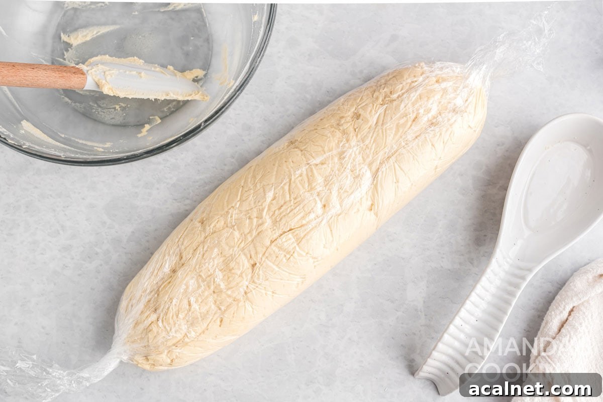cookie dough wrapped in plastic