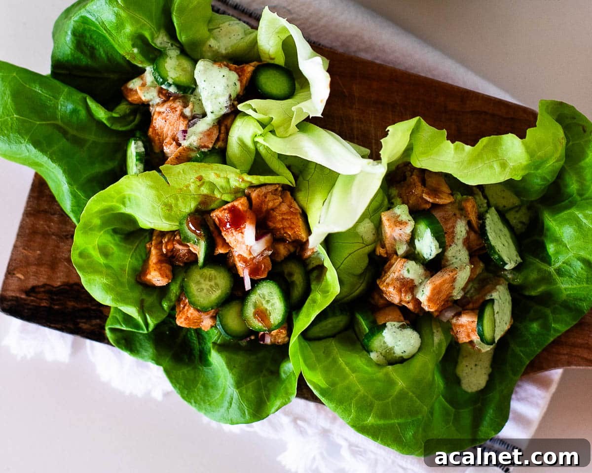 Light Fresh BBQ Chicken Lettuce Wraps with Crisp Cucumber 9 barbecue chicken lettuce cups
