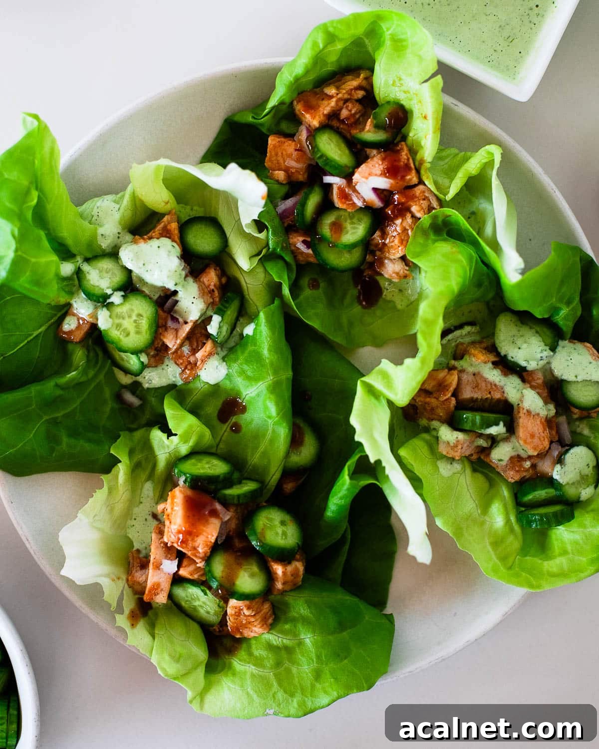 Light Fresh BBQ Chicken Lettuce Wraps with Crisp Cucumber 10 healthy barbecue chicken lettuce wrap recipe