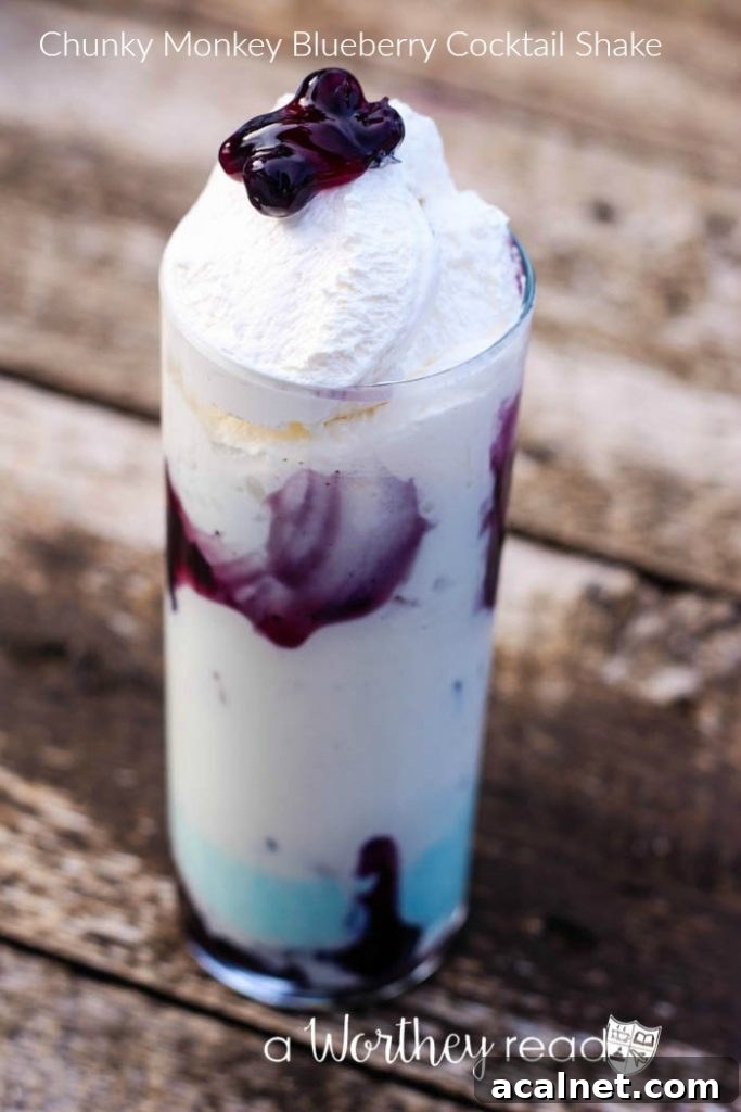 Cocktail with a twist: Chunky Monkey Blueberry Cocktail Shake