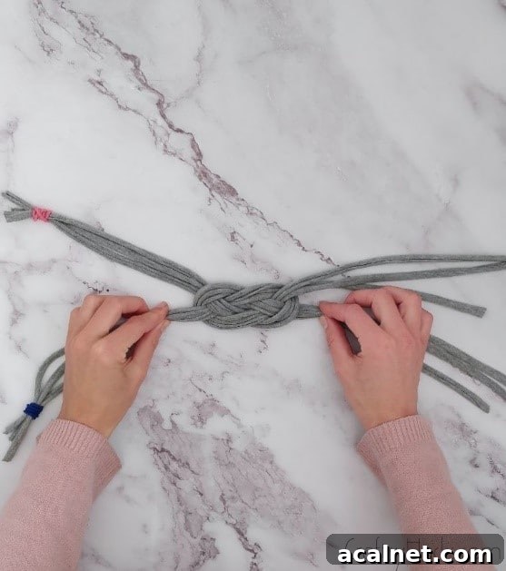 tightened knot weave
