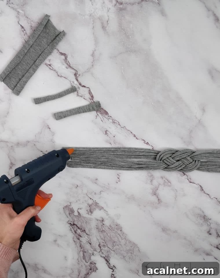 glue gun in hand