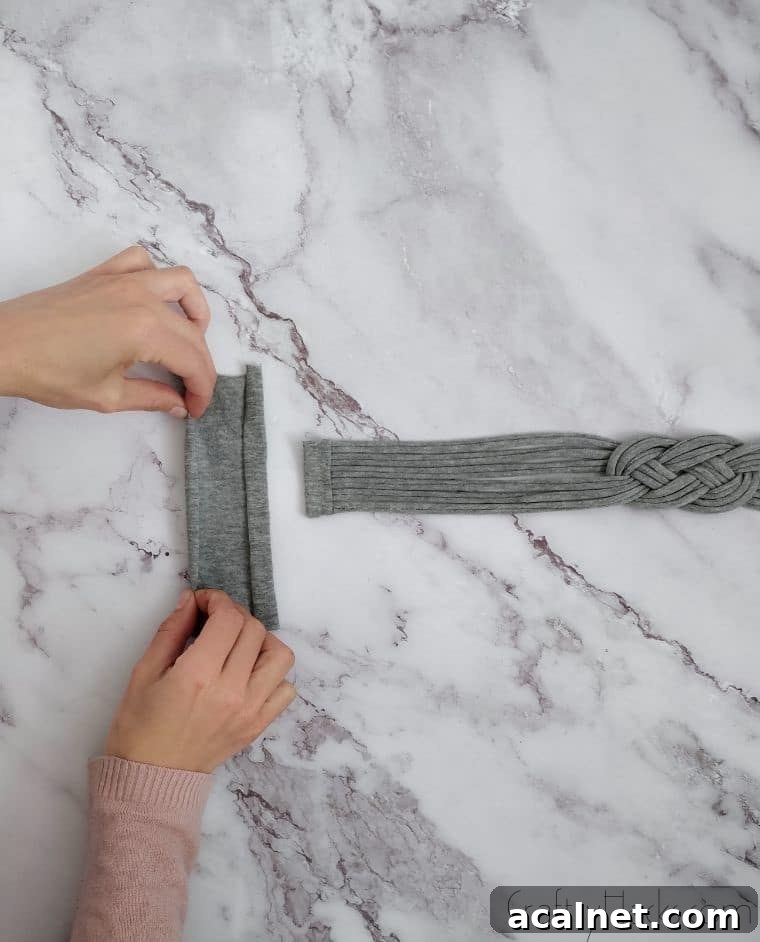 folding larger square of fabric
