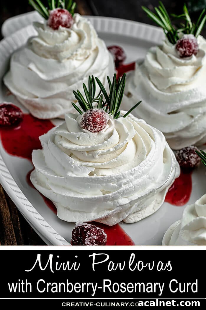 Cranberry Curd Pavlovas: Tart & Creamy Meringue Dessert 8 Mini Pavlovas with Cranberry Curd and Whipped Cream