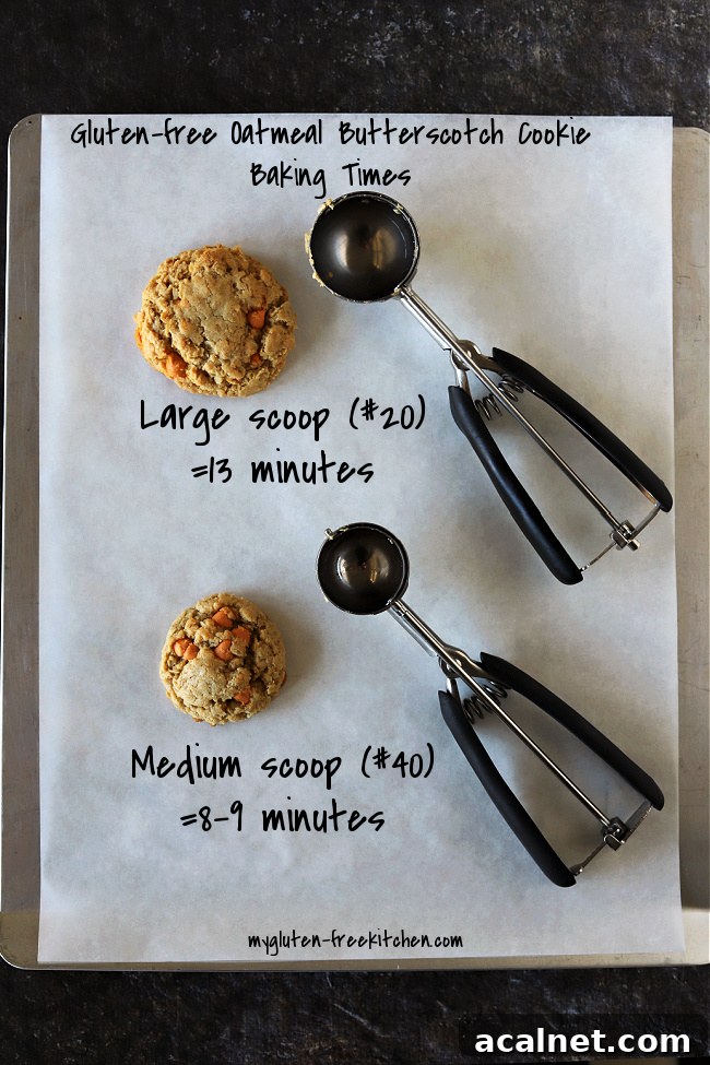 Gluten-free Oatmeal Butterscotch Cookie Baking Times