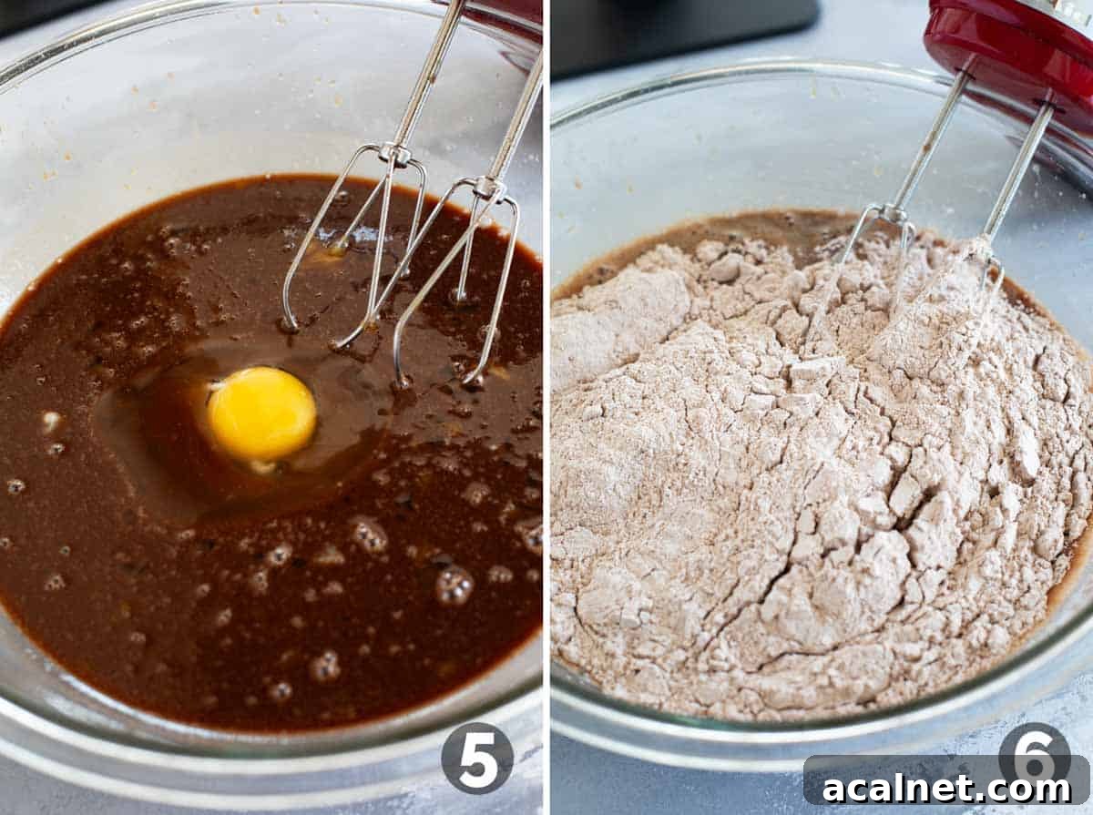 Making batter for German Chocolate Cake.