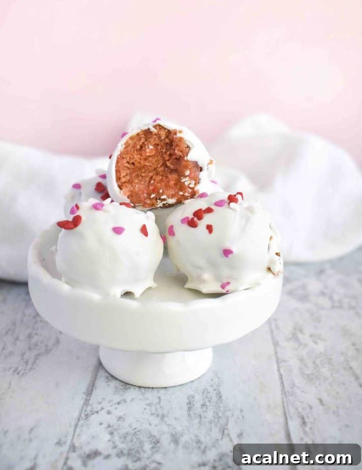 cake truffles made form leftover pink cake