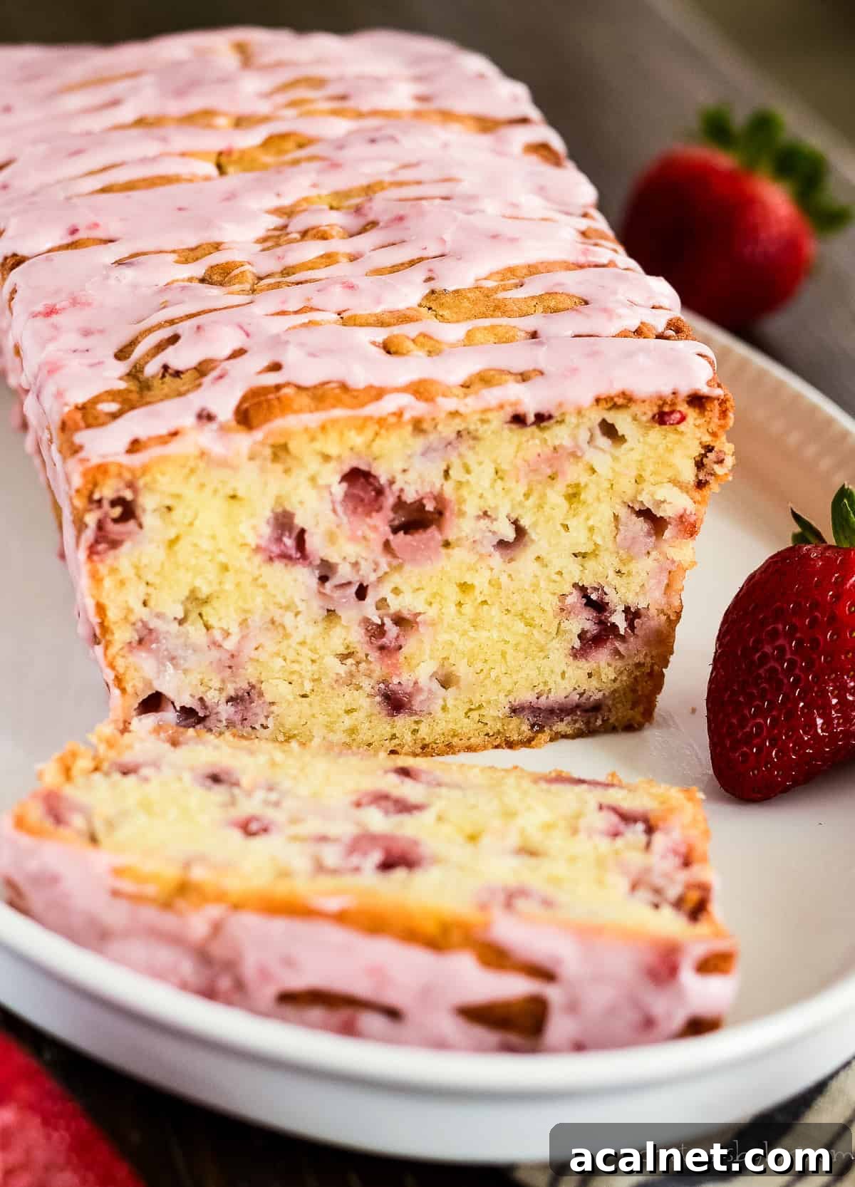 sliced strawberry bread