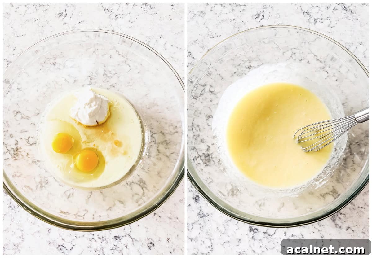mixing wet ingredients