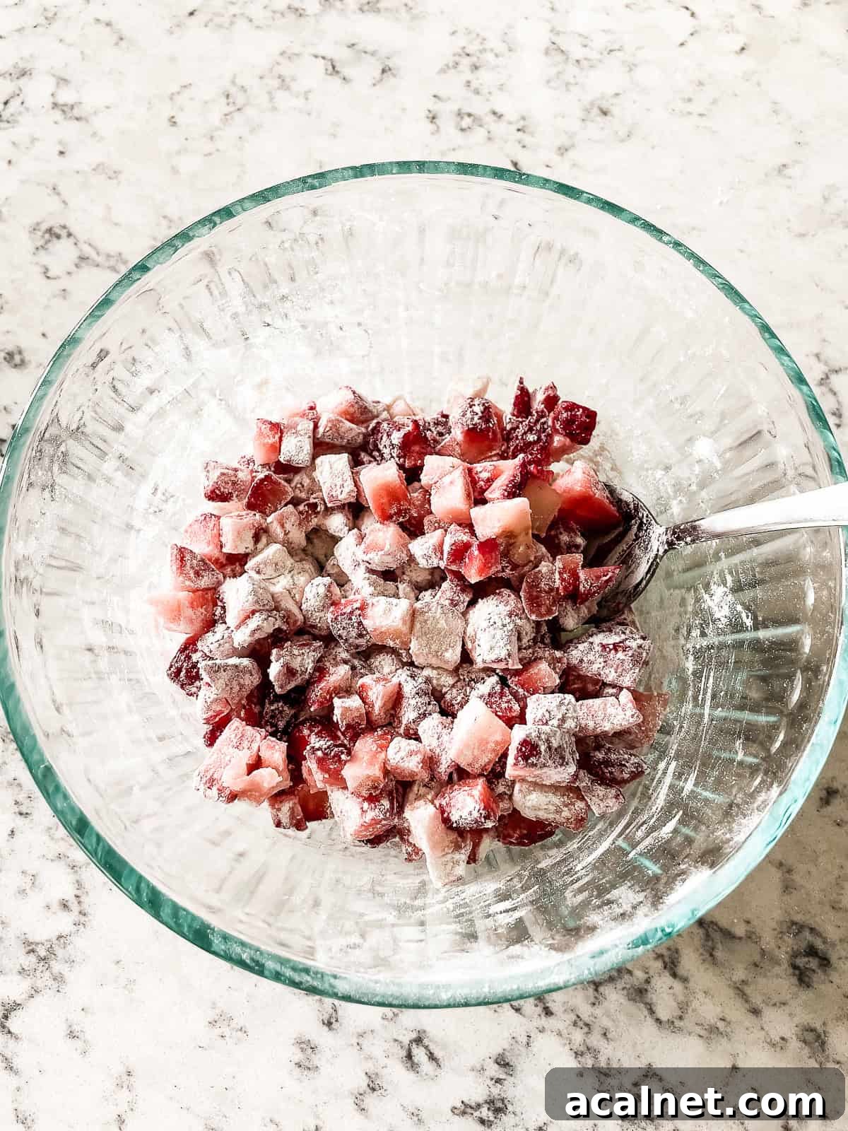 diced strawberries