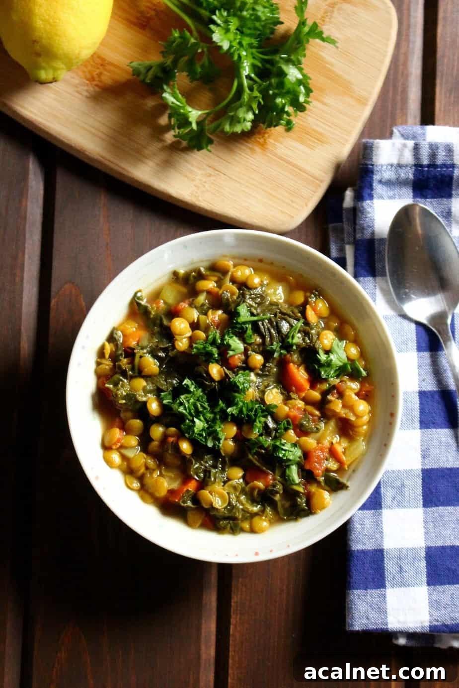 Lemony Lentil Stew With Kale