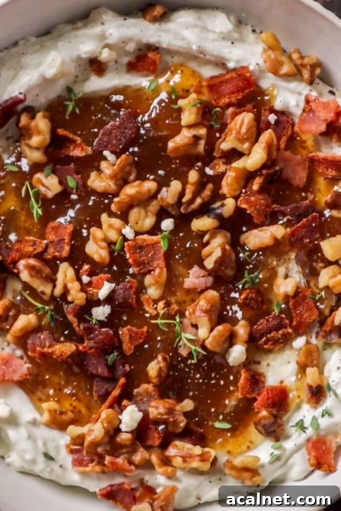 Whipped Blue Cheese Dip with Bacon, Fig Jam & Toasted Walnuts 2 whipped blue cheese dip with fig jam and bacon