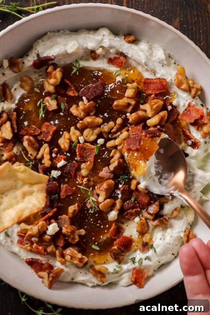 Whipped Blue Cheese Dip with Bacon, Fig Jam & Toasted Walnuts 6 blue cheese dip and crackers