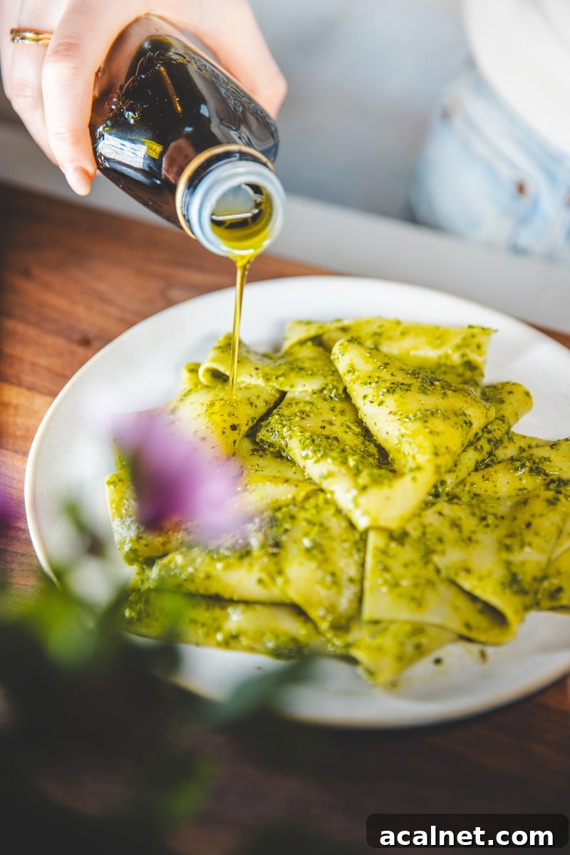 Serving the Silk Handkerchiefs with Wild Garlic Pesto - Georgie Eats