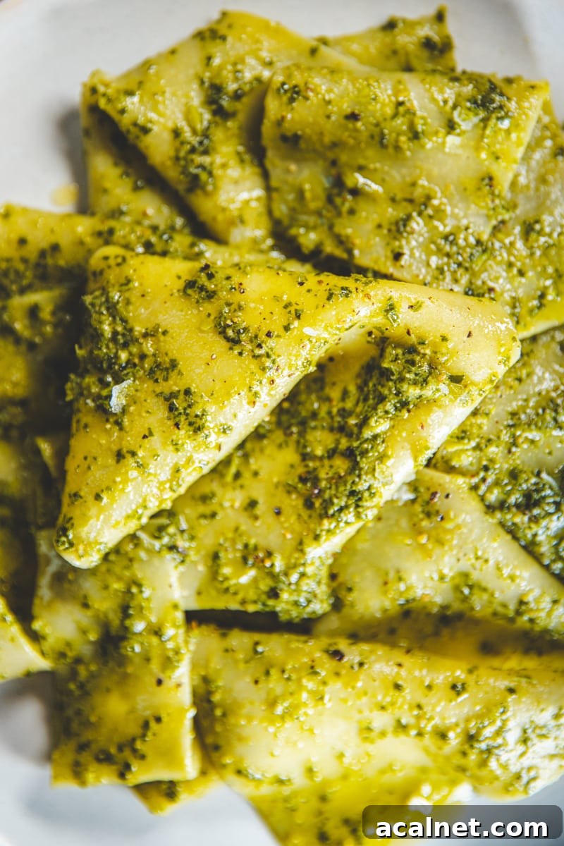 Silk Handkerchiefs with Wild Garlic Pesto - Georgie Eats
