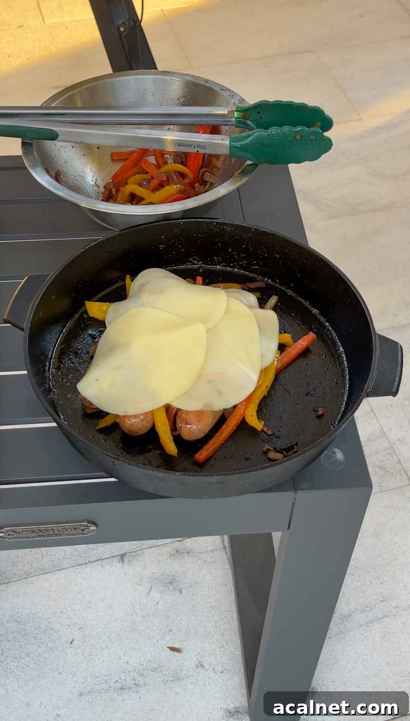 Cheesy sausage and peppers