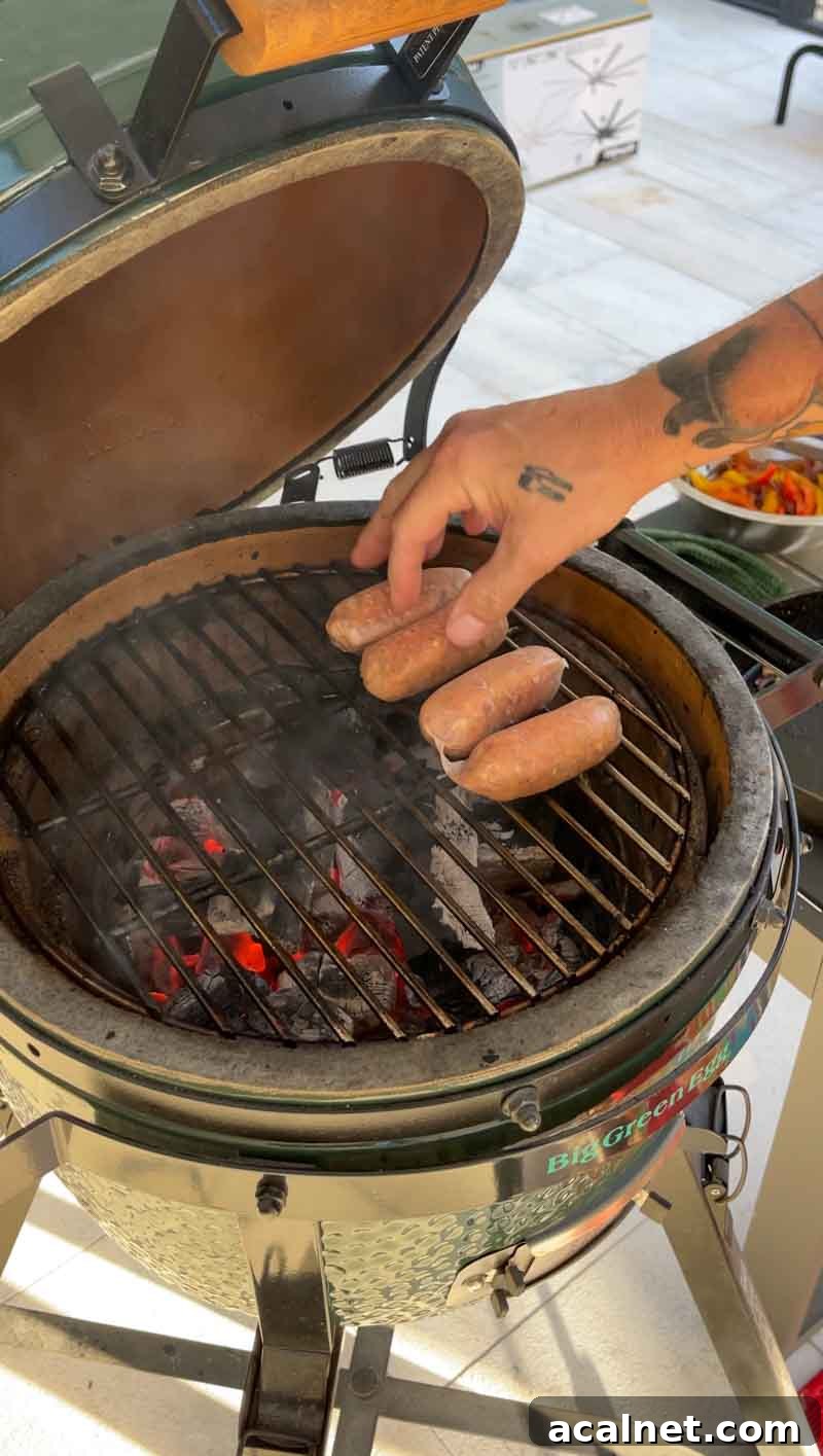 Grilled sausage links