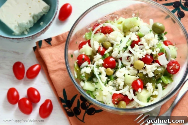 Shopska Salad Bulgarian Food | happyfoodstube.com