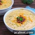 Instant Pot Keto Broccoli Chicken Bacon Cheese Soup - Low Carb & Gluten Free