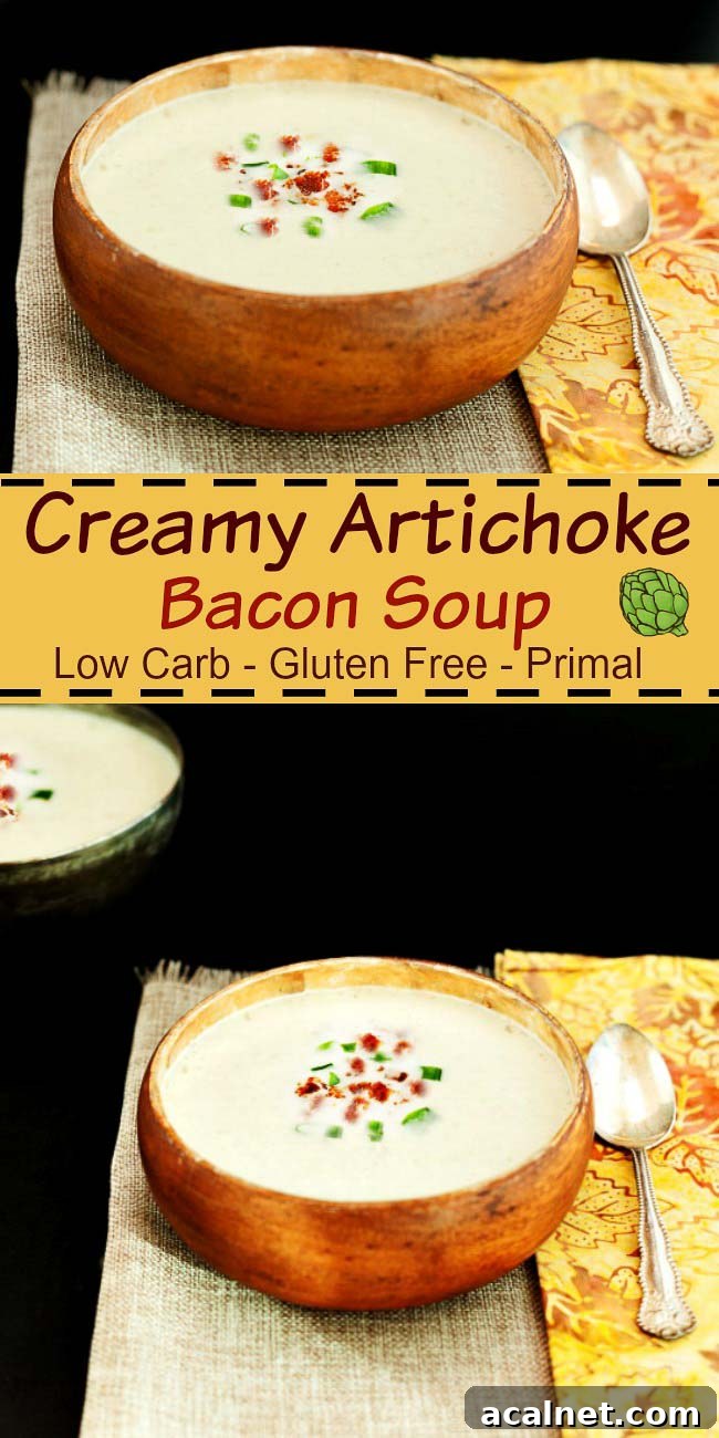 Creamy Artichoke and Bacon Soup Recipe for Cozy Weeknight Meals 9 Creamy Artichoke Bacon Soup- Gluten free, low carb, keto and grain free. Super yummy !