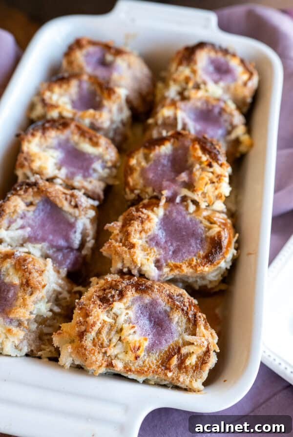 ube stuffed french toast.