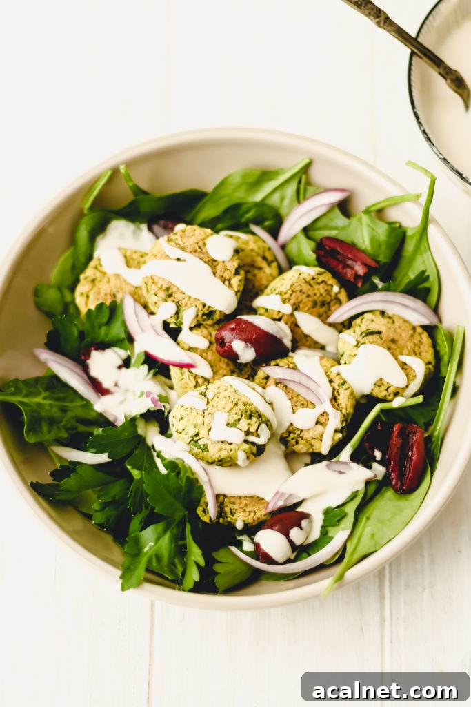 Easy Baked Falafel with Tahini Sauce Gluten Free + Vegan