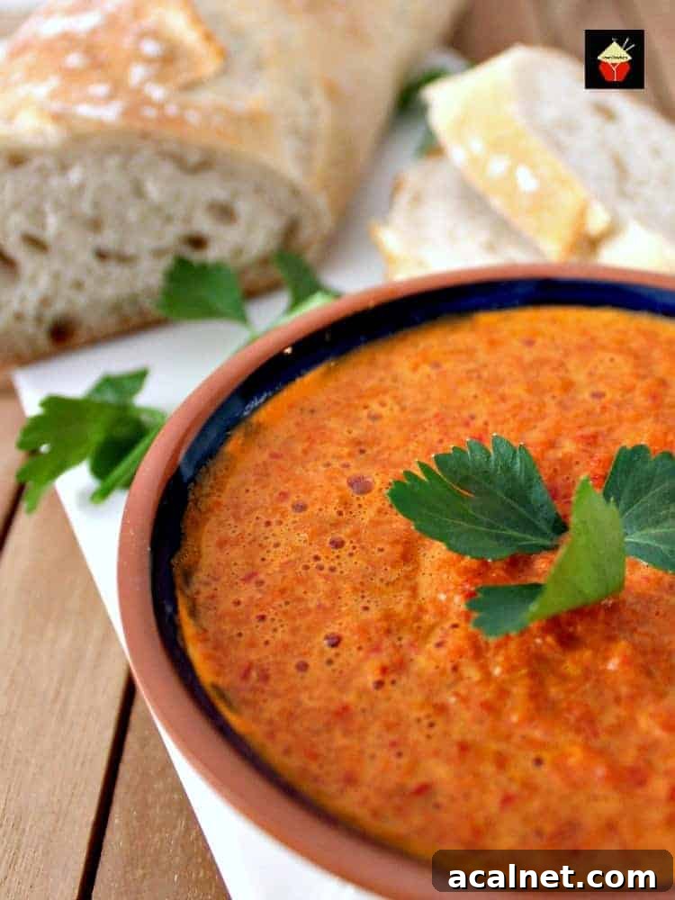 Mojo Picante, Spanish Red Pepper Sauce. This is a lovely tasting sauce popular in the Canary Islands. Serve with Tapas, goes great with seafood, chicken and pork. It's delicious! Will also keep refrigerated if you want to make ahead. Simple ingredients, easy recipe and out of this world in flavor! | Lovefoodies.com