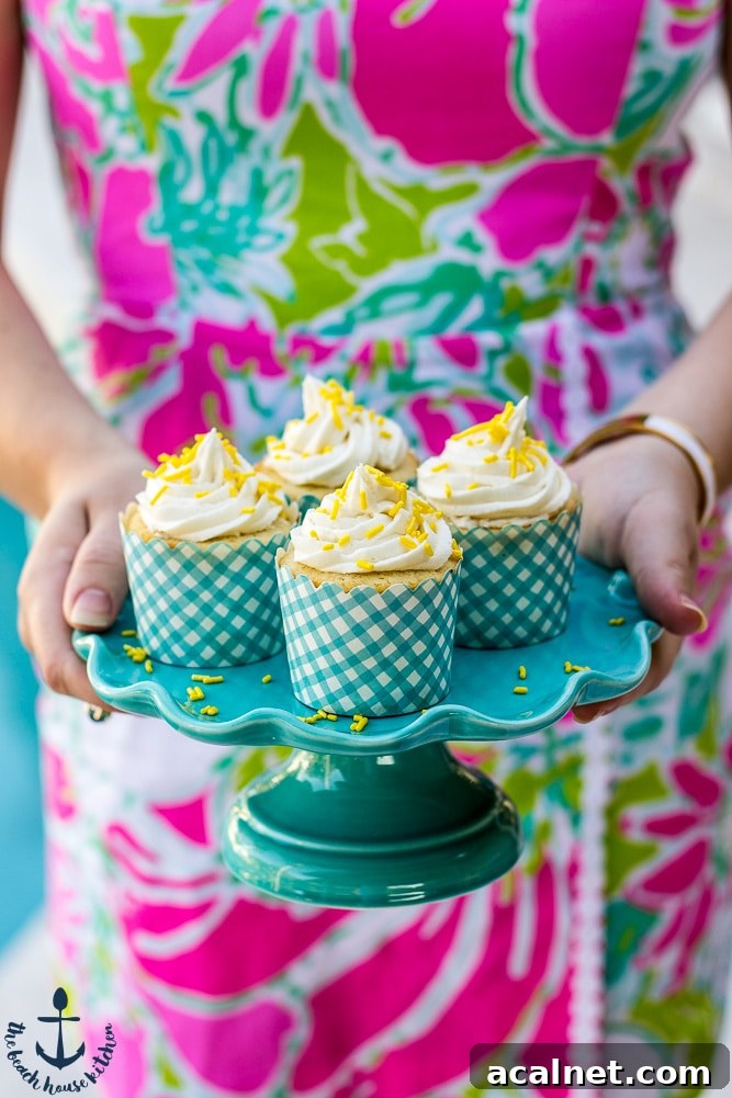 Lemon Cupcakes Filled with Lemon Curd Topped with Vanilla Buttercream