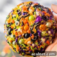 Halloween Sprinkle Cookie Recipe for Festive Party Treats 4 holding up halloween sprinkle cookie