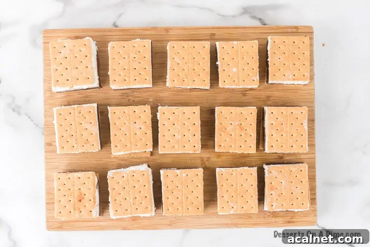 Bars on cutting board cut into squares. 