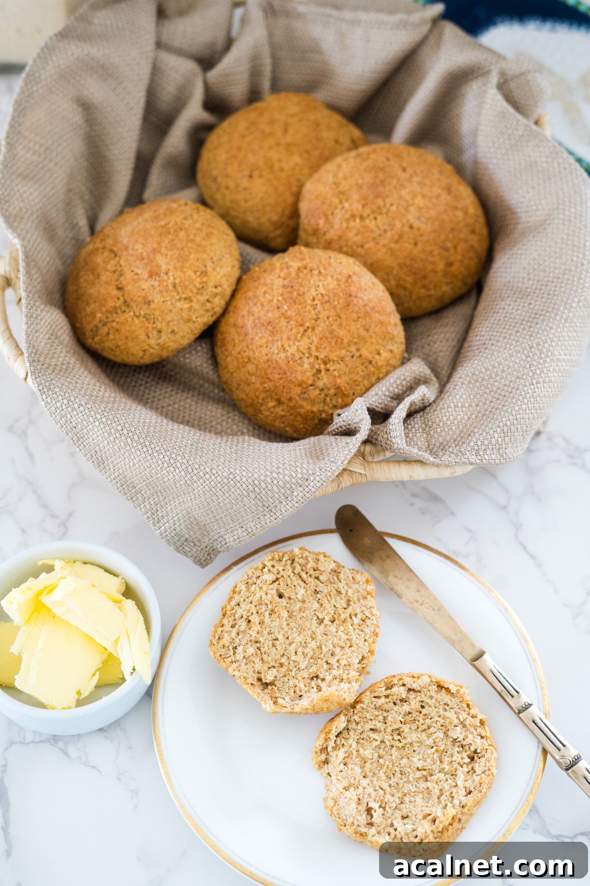 A plate of flaxseed rolls on a table.