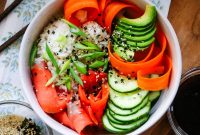 Smoked Salmon Poke Bowl with Avocado, Sesame and Lime