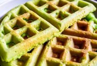 Crispy Pandan Waffles with Coconut Syrup