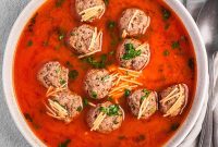 Levantine Kofta Noodle Soup with Meatballs