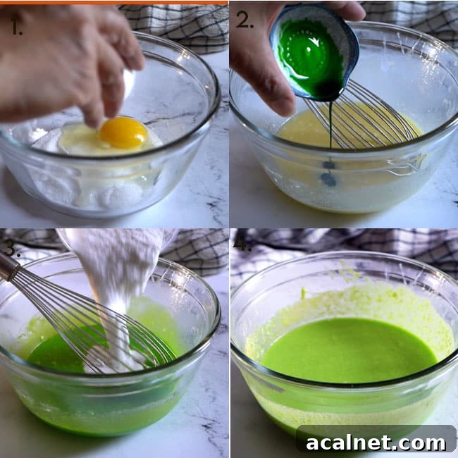 Pandan Waffles Step by step instructions