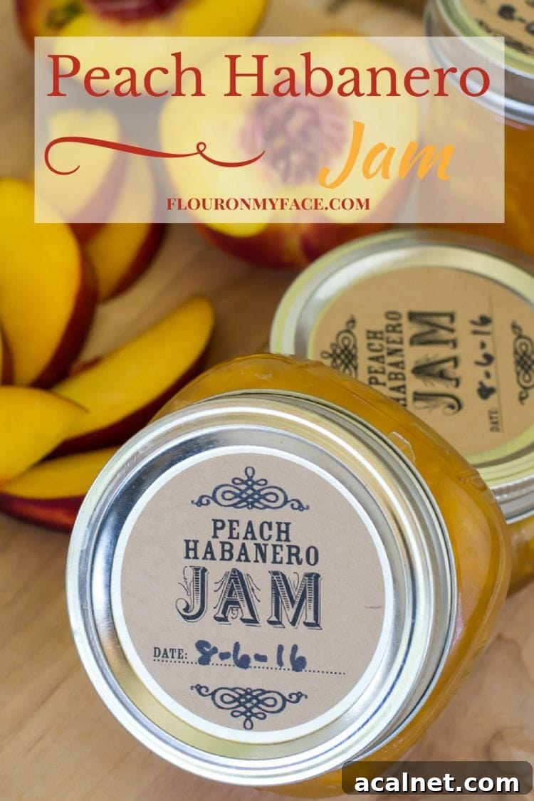 Peach Habanero Jam recipe made with fresh Washington State peaches