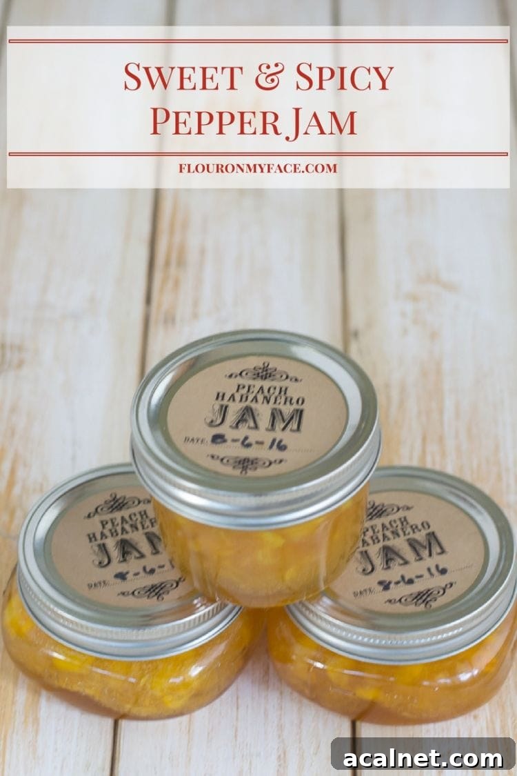 Sweet and Spicy Peach Habanero Pepper Jam