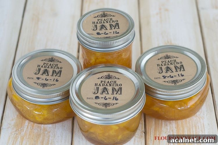 Peach Pepper Jam jars