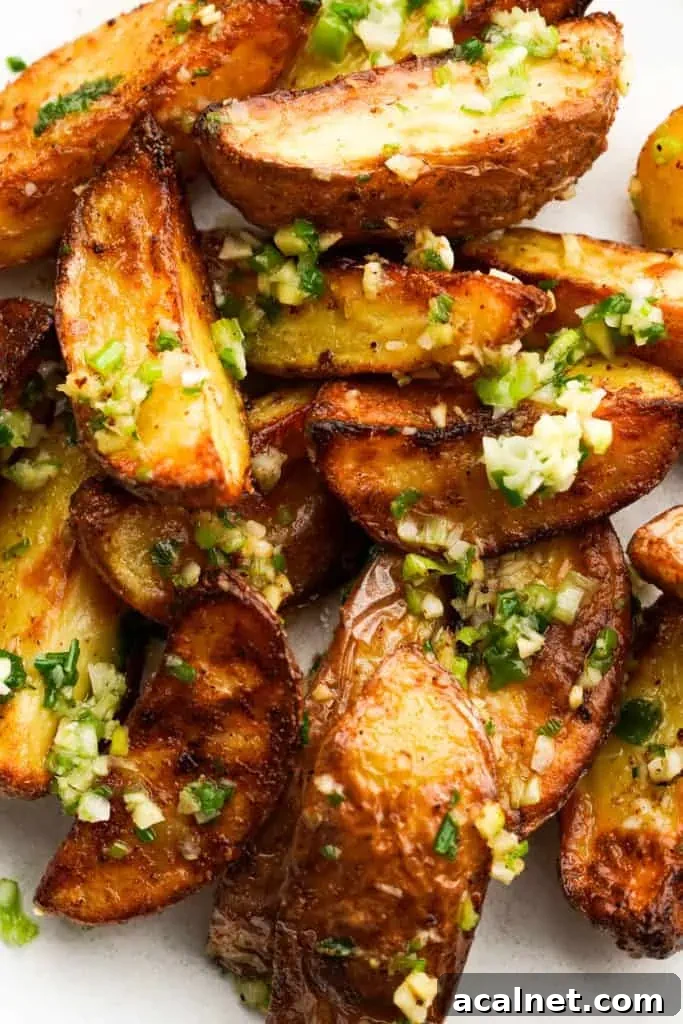 Crispy Air Fryer Potato Wedges Recipe 3 air fryer potato wedges closeup