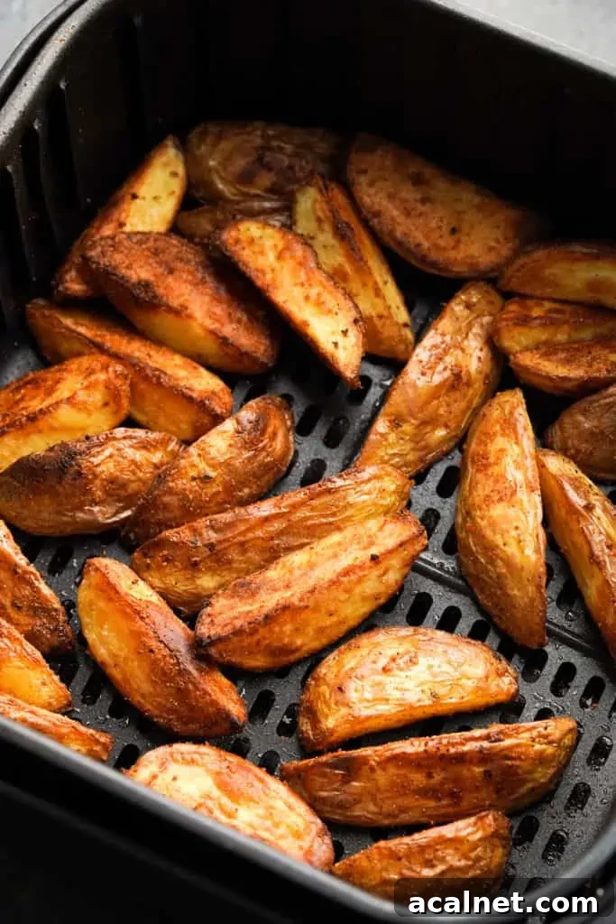 Crispy Air Fryer Potato Wedges Recipe 5 air fryer wedges cooked