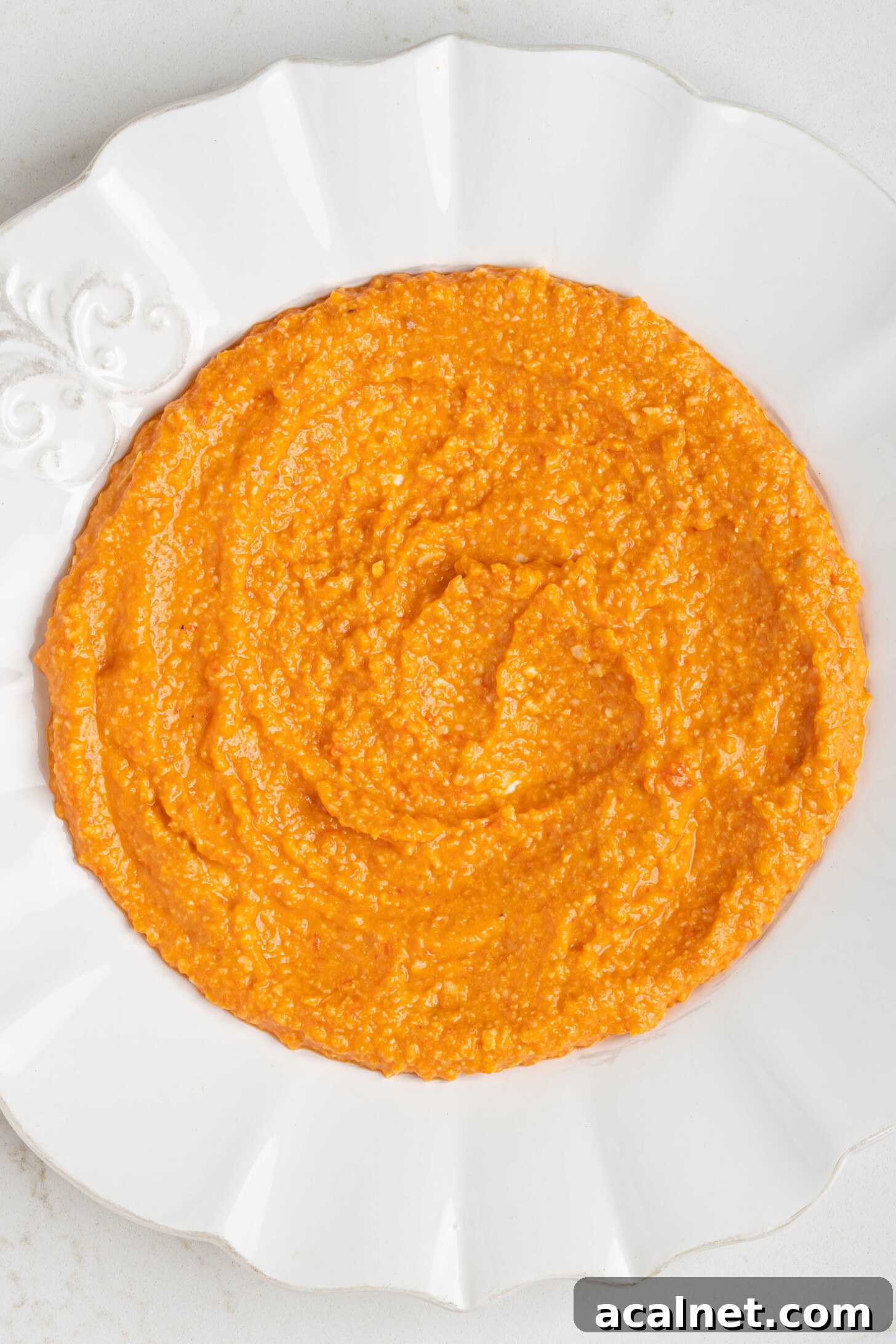 a plate of romesco sauce
