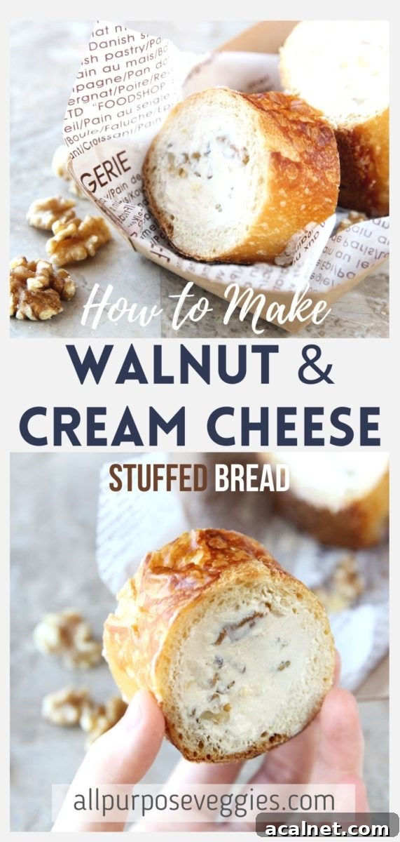 Finished maple walnut cream cheese stuffed baguette
