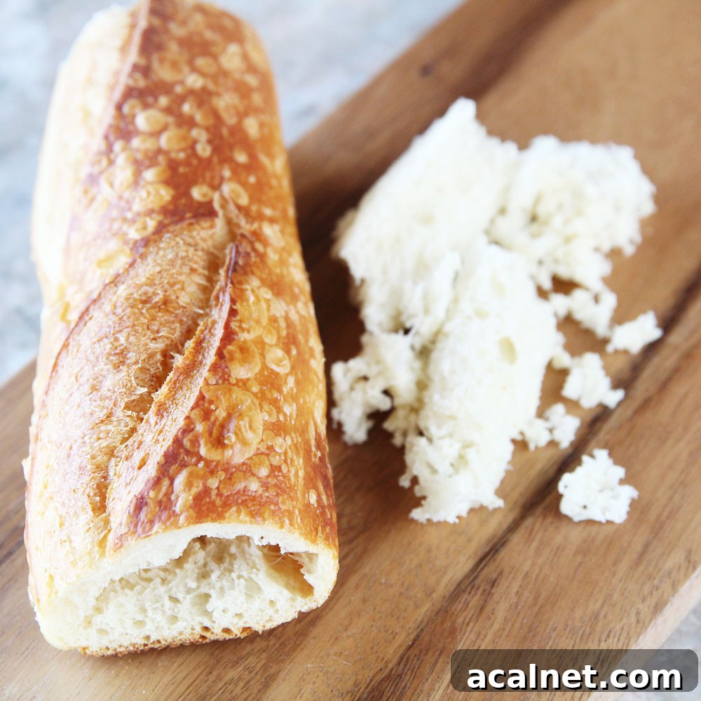 baguette bread hollowed out
