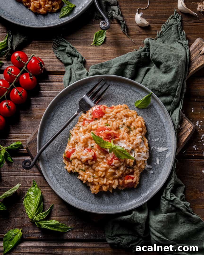 Cherry Tomato Garlic Basil Risotto