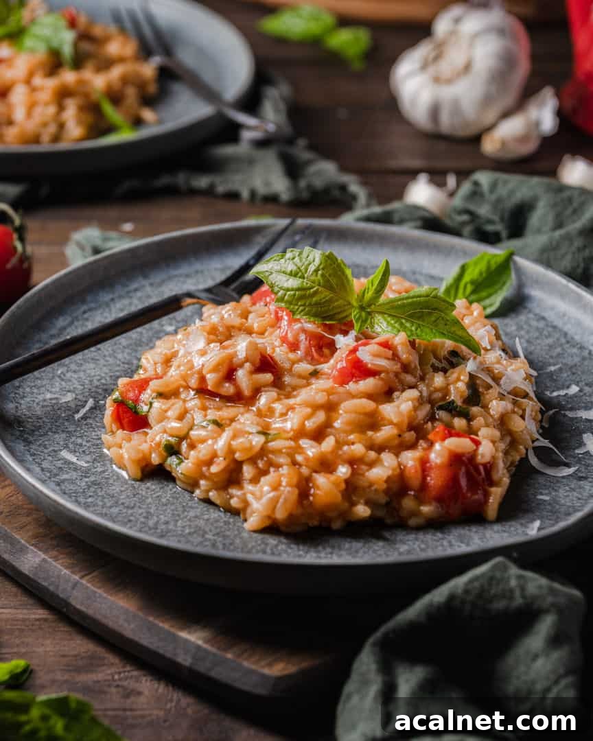 Cherry Tomato Garlic Basil Risotto