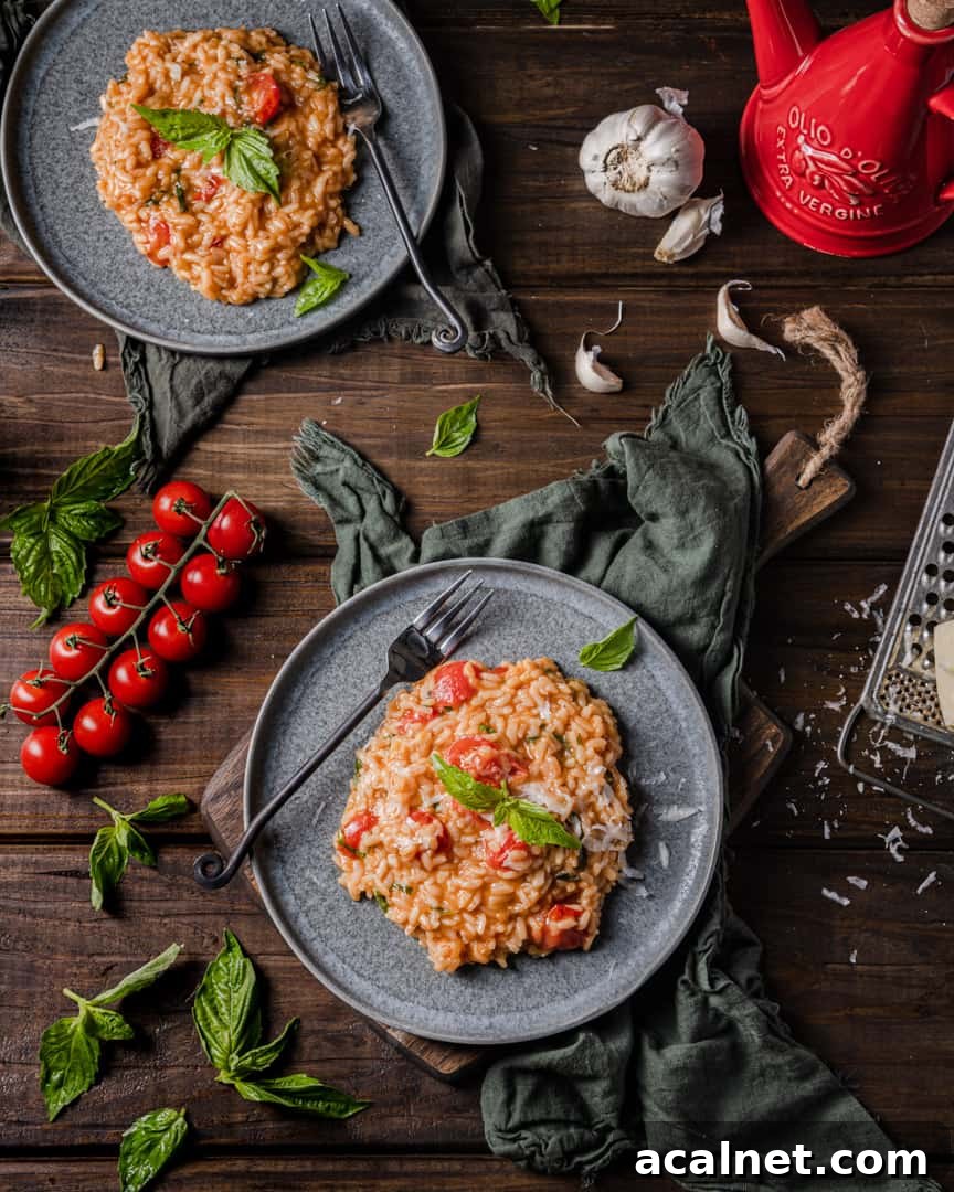 Cherry Tomato Garlic Basil Risotto