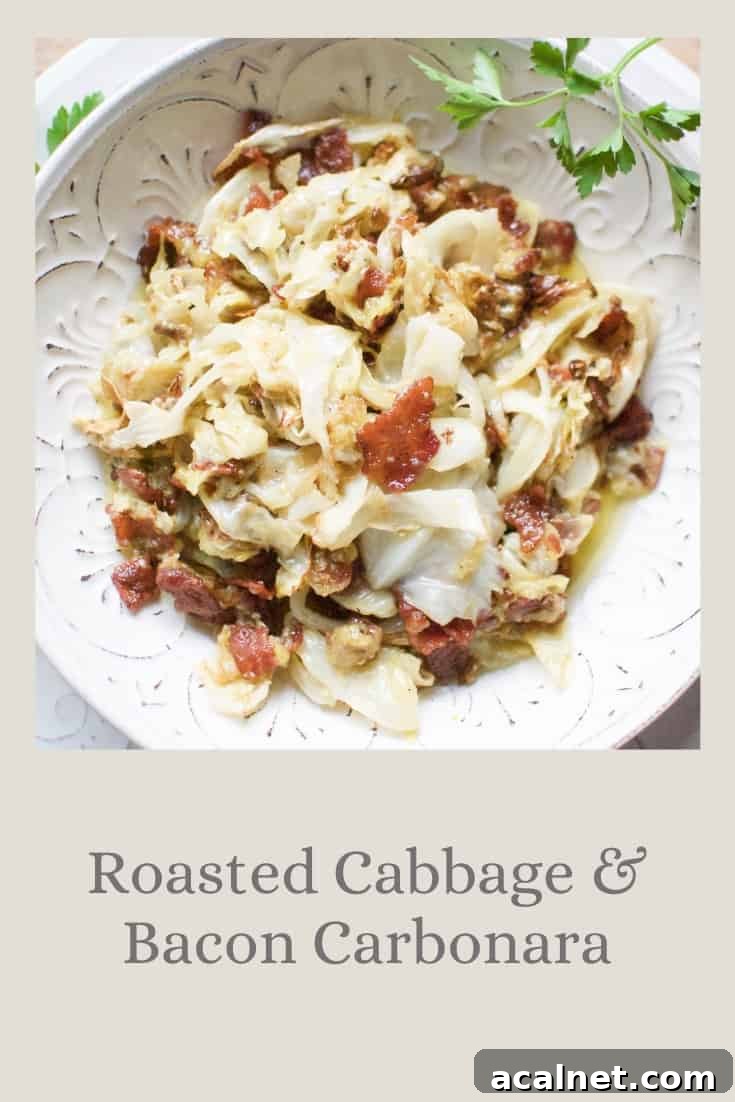 Roasted Cabbage & Bacon Carbonara
